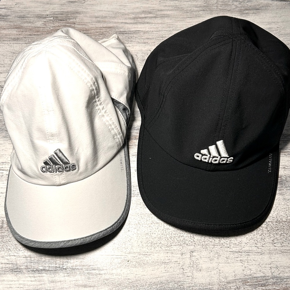 2 adidas Men’s Superlite Climalite Cap / Black and White